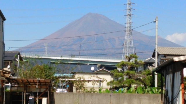 庭から見た富士山