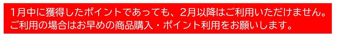 保有しているポイントは表示された使用期限に関わらず、利用可能期限は2021年1月31日（日）